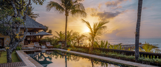 Villa Cemara - sunset by the pool